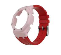 HTHRRFE Compatible con Casio GA2100 GA-B2100, caja de fibra de carbono, correa de caucho fluorado, GA-2100, bisel DIY, correa de reloj de caucho FKM, pulsera for hombre.(H-Ceramic Case set,GA-B2100)