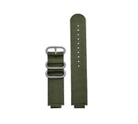 HTHRRFE Compatible con Casio GBA-800-1A GBA-800-7A GBA-800 GMA-B800 GA-800 GBD-800 GA110 Correa de reloj de lona de nailon for hombre, correa de reloj deportiva de 16mm(Army green silver)