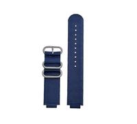 HTHRRFE Compatible con Casio GBA-800-1A GBA-800-7A GBA-800 GMA-B800 GA-800 GBD-800 GA110 Correa de reloj de lona de nailon for hombre, correa de reloj deportiva de 16mm(Blue silver)