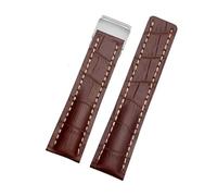 HTHRRFE Compatible con correa de cuero Breitling Super Marine Avenger Super Marine Aviation Timing para hombre, herramienta de instalación de correa de 22 mm y 24 mm, 22mmSilver Buckle