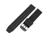 HTHRRFE Compatible con correas de reloj de goma de silicona seguras for deportes al aire libre Swiss Luminox 7050 Series 23 20mm(Black-Black-K18,23mm)