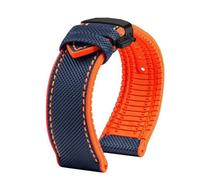 HTHRRFE Compatible con Longines Seiko IWC Pilots The Little Prince Mark Series Correa de reloj con parte inferior de goma de nailon 20 mm 22 mm Correa de muñeca impermeable for hombres(B Blue orange B