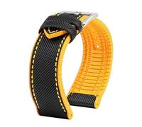 HTHRRFE Compatible con Longines Seiko IWC Pilots The Little Prince Mark Series Correa de reloj con parte inferior de goma de nailon 20 mm 22 mm Correa de muñeca impermeable for hombres(A Black yellow