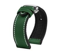 HTHRRFE Compatible con Longines Seiko IWC Pilots The Little Prince Mark Series Correa de reloj con parte inferior de goma de nailon 20 mm 22 mm Correa de muñeca impermeable for hombres(B Green white S