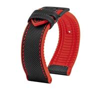 HTHRRFE Compatible con Longines Seiko IWC Pilots The Little Prince Mark Series Correa de reloj con parte inferior de goma de nailon 20 mm 22 mm Correa de muñeca impermeable for hombres(A Black Red BK,