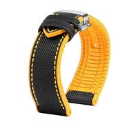 HTHRRFE Compatible con Longines Seiko IWC Pilots The Little Prince Mark Series Correa de reloj con parte inferior de goma de nailon 20 mm 22 mm Correa de muñeca impermeable for hombres(B Black yellow