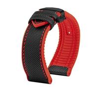HTHRRFE Compatible con Longines Seiko IWC Pilots The Little Prince Mark Series Correa de reloj con parte inferior de goma de nailon 20 mm 22 mm Correa de muñeca impermeable for hombres(B Black Red BK,