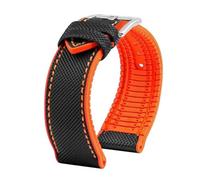 HTHRRFE Compatible con Longines Seiko IWC Pilots The Little Prince Mark Series Correa de reloj con parte inferior de goma de nailon 20 mm 22 mm Correa de muñeca impermeable for hombres(A Black orange