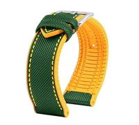 HTHRRFE Compatible con Longines Seiko IWC Pilots The Little Prince Mark Series Correa de reloj con parte inferior de goma de nailon 20 mm 22 mm Correa de muñeca impermeable for hombres(A Green yellow