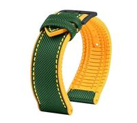 HTHRRFE Compatible con Longines Seiko IWC Pilots The Little Prince Mark Series Correa de reloj con parte inferior de goma de nailon 20 mm 22 mm Correa de muñeca impermeable for hombres(A Green yellow