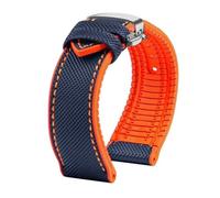 HTHRRFE Compatible con Longines Seiko IWC Pilots The Little Prince Mark Series Correa de reloj con parte inferior de goma de nailon 20 mm 22 mm Correa de muñeca impermeable for hombres(B Blue orange S