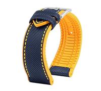 HTHRRFE Compatible con Longines Seiko IWC Pilots The Little Prince Mark Series Correa de reloj con parte inferior de goma de nailon 20 mm 22 mm Correa de muñeca impermeable for hombres(A Blue yellow S