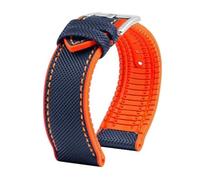 HTHRRFE Compatible con Longines Seiko IWC Pilots The Little Prince Mark Series Correa de reloj con parte inferior de goma de nailon 20 mm 22 mm Correa de muñeca impermeable for hombres(A Blue orange S