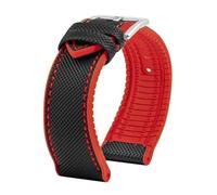 HTHRRFE Compatible con Longines Seiko IWC Pilots The Little Prince Mark Series Correa de reloj con parte inferior de goma de nailon 20 mm 22 mm Correa de muñeca impermeable for hombres(A Black Red SK,