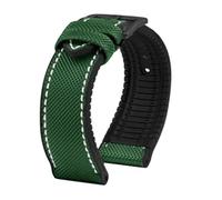 HTHRRFE Compatible con Longines Seiko IWC Pilots The Little Prince Mark Series Correa de reloj con parte inferior de goma de nailon 20 mm 22 mm Correa de muñeca impermeable for hombres(A Green white B