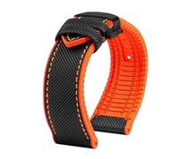 HTHRRFE Compatible con Longines Seiko IWC Pilots The Little Prince Mark Series Correa de reloj con parte inferior de goma de nailon 20 mm 22 mm Correa de muñeca impermeable for hombres(B Black orange