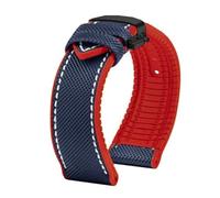 HTHRRFE Compatible con Longines Seiko IWC Pilots The Little Prince Mark Series Correa de reloj con parte inferior de goma de nailon 20 mm 22 mm Correa de muñeca impermeable for hombres(B BlueWhit Red