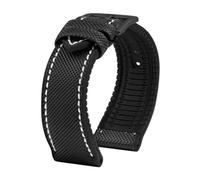 HTHRRFE Compatible con Longines Seiko IWC Pilots The Little Prince Mark Series Correa de reloj con parte inferior de goma de nailon 20 mm 22 mm Correa de muñeca impermeable for hombres(A Black white B