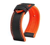 HTHRRFE Compatible con Longines Seiko IWC Pilots The Little Prince Mark Series Correa de reloj con parte inferior de goma de nailon 20 mm 22 mm Correa de muñeca impermeable for hombres(A Black orange