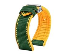 HTHRRFE Compatible con Longines Seiko IWC Pilots The Little Prince Mark Series Correa de reloj con parte inferior de goma de nailon 20 mm 22 mm Correa de muñeca impermeable for hombres(B Green yellow