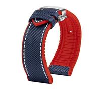 HTHRRFE Compatible con Longines Seiko IWC Pilots The Little Prince Mark Series Correa de reloj con parte inferior de goma de nailon 20 mm 22 mm Correa de muñeca impermeable for hombres(B BlueWhit Red