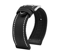 HTHRRFE Compatible con Longines Seiko IWC Pilots The Little Prince Mark Series Correa de reloj con parte inferior de goma de nailon 20 mm 22 mm Correa de muñeca impermeable for hombres(A Black white S
