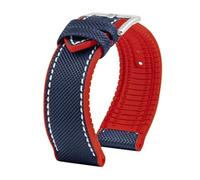 HTHRRFE Compatible con Longines Seiko IWC Pilots The Little Prince Mark Series Correa de reloj con parte inferior de goma de nailon 20 mm 22 mm Correa de muñeca impermeable for hombres(A BlueWhit Red