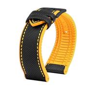 HTHRRFE Compatible con Longines Seiko IWC Pilots The Little Prince Mark Series Correa de reloj con parte inferior de goma de nailon 20 mm 22 mm Correa de muñeca impermeable for hombres(A Black yellow
