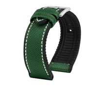 HTHRRFE Compatible con Longines Seiko IWC Pilots The Little Prince Mark Series Correa de reloj con parte inferior de goma de nailon 20 mm 22 mm Correa de muñeca impermeable for hombres(A Green white S