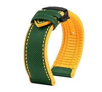 HTHRRFE Compatible con Longines Seiko IWC Pilots The Little Prince Mark Series Correa de reloj con parte inferior de goma de nailon 20 mm 22 mm Correa de muñeca impermeable for hombres(B Green yellow