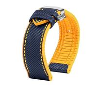 HTHRRFE Compatible con Longines Seiko IWC Pilots The Little Prince Mark Series Correa de reloj con parte inferior de goma de nailon 20 mm 22 mm Correa de muñeca impermeable for hombres(B Blue yellow S