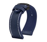 HTHRRFE Compatible con Longines Seiko IWC Pilots The Little Prince Mark Series Correa de reloj con parte inferior de goma de nailon 20 mm 22 mm Correa de muñeca impermeable for hombres(B Blue white BK