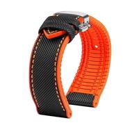 HTHRRFE Compatible con Longines Seiko IWC Pilots The Little Prince Mark Series Correa de reloj con parte inferior de goma de nailon 20 mm 22 mm Correa de muñeca impermeable for hombres(B Black orange
