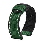 HTHRRFE Compatible con Longines Seiko IWC Pilots The Little Prince Mark Series Correa de reloj con parte inferior de goma de nailon 20 mm 22 mm Correa de muñeca impermeable for hombres(B Green white B