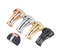 HTHRRFE Compatible con Omega Seamaster Speedmaster Cierre de mariposa Compatible con correa de silicona/cuero Hebilla plegable de acero inoxidable pulido 16 mm 18 mm 20 mm(B-rose gold,20mm)