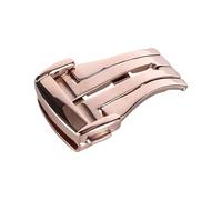 HTHRRFE Compatible con Omega Seamaster Speedmaster Cierre de mariposa Compatible con correa de silicona/cuero Hebilla plegable de acero inoxidable pulido 16 mm 18 mm 20 mm(A-rose gold,20mm)