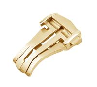 HTHRRFE Compatible con Omega Seamaster Speedmaster Cierre de mariposa Compatible con correa de silicona/cuero Hebilla plegable de acero inoxidable pulido 16 mm 18 mm 20 mm(B-gold,20mm)