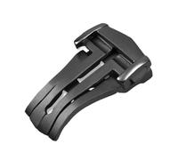 HTHRRFE Compatible con Omega Seamaster Speedmaster Cierre de mariposa Compatible con correa de silicona/cuero Hebilla plegable de acero inoxidable pulido 16 mm 18 mm 20 mm(B-black,20mm)