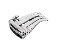 HTHRRFE Compatible con Omega Seamaster Speedmaster Cierre de mariposa Compatible con correa de silicona/cuero Hebilla plegable de acero inoxidable pulido 16 mm 18 mm 20 mm(A-silver,20mm)