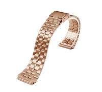 HTHRRFE Correa de acero fino de 18 mm compatible con CASIO A158 / A159 / A168 / A169 / B650 / AQ230 / 700, correa clásica de metal con bloques plateados cuadrados pequeños.(Rosegold 5)