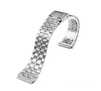 HTHRRFE Correa de acero fino de 18 mm compatible con CASIO A158 / A159 / A168 / A169 / B650 / AQ230 / 700, correa clásica de metal con bloques plateados cuadrados pequeños.(Silver 5)