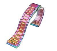 HTHRRFE Correa de acero fino de 18 mm compatible con CASIO A158 / A159 / A168 / A169 / B650 / AQ230 / 700, correa clásica de metal con bloques plateados cuadrados pequeños.(Colorful 3)