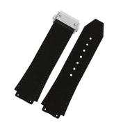 HTHRRFE Correa de acero inoxidable compatible con el reloj Hengbao Yubo Big Bang for hombre, nueva correa de cuero auténtico de 26 x 19 mm, color negro y marrón.(B-black,26X19mm silver clasp)