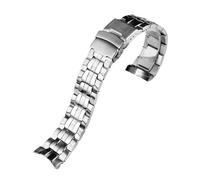 HTHRRFE Correa de acero inoxidable de 22 mm compatible con Casio EF-550 EDIFICE Series EF-550D/PB EF-523 5147 Pulsera de goma de silicona resistente al agua(Silver)