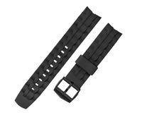 HTHRRFE Correa de acero inoxidable de 22 mm compatible con Casio EF-550 EDIFICE Series EF-550D/PB EF-523 5147 Pulsera de goma de silicona resistente al agua(Black silicone)