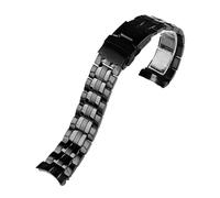 HTHRRFE Correa de acero inoxidable de 22 mm compatible con Casio EF-550 EDIFICE Series EF-550D/PB EF-523 5147 Pulsera de goma de silicona resistente al agua(Noir)