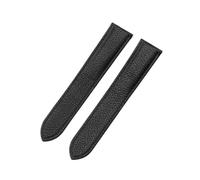 HTHRRFE Correa DE cuero Litchi Compatible con Cartier SOLO RONDE DE Lychee Grain Correa cuero 20 23 25mm accesorios for relojes(Black-No Buckle,20mm)