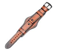 HTHRRFE Correa de cuero retro cepillada a mano, estilo cadena de reloj, compatible con Fossil, Panerai, Rolex, Tudor, accesorios for relojes 18, 20 y 22(GREEN BLUE,20mm)