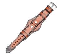 HTHRRFE Correa de cuero retro cepillada a mano, estilo cadena de reloj, compatible con Fossil, Panerai, Rolex, Tudor, accesorios for relojes 18, 20 y 22(Black Yellow,20mm)