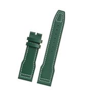 HTHRRFE Correa de piel de becerro compatible con el IWC Pilots Little Prince Mark 18 Series Bronze Spitfire Fighter de 20 mm y 21 mm for hombre.(Green white-NO,20mm)